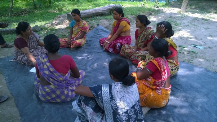 Picture 2 M Ghosh facilitating discussion w women farmers from SHG