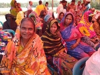 Photo 1 -Women participating in the launching ceremoney of the Hafamari canal with a great enthesiasm. Picture-Sumana Sarah Bhuiyan, 28th February, 2018